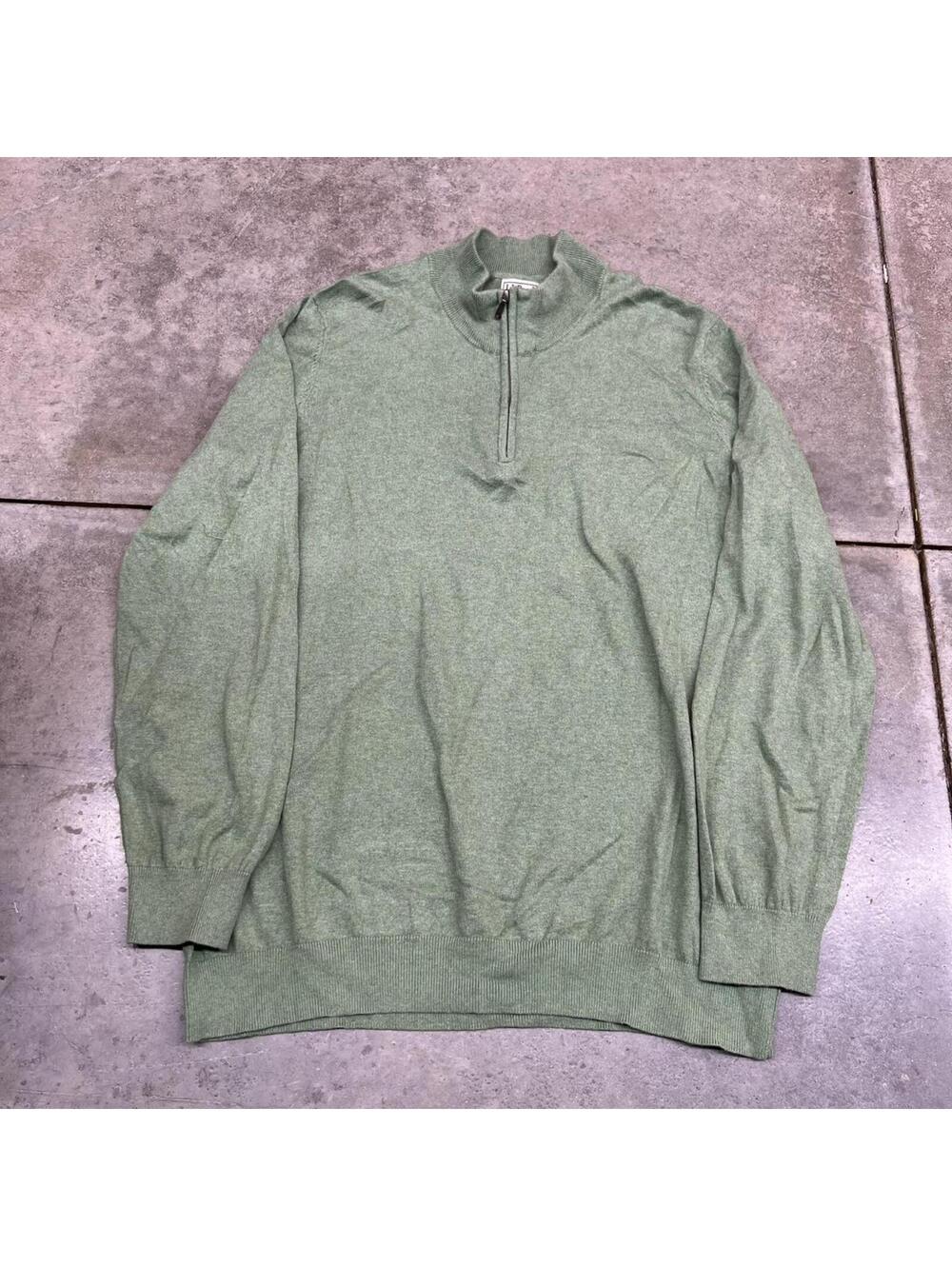 vintage l.l. bean green quarter zip knit sweater size xxl